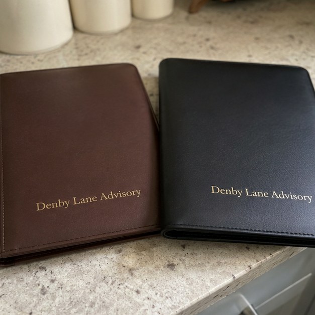 Custom padfolios — customer photo