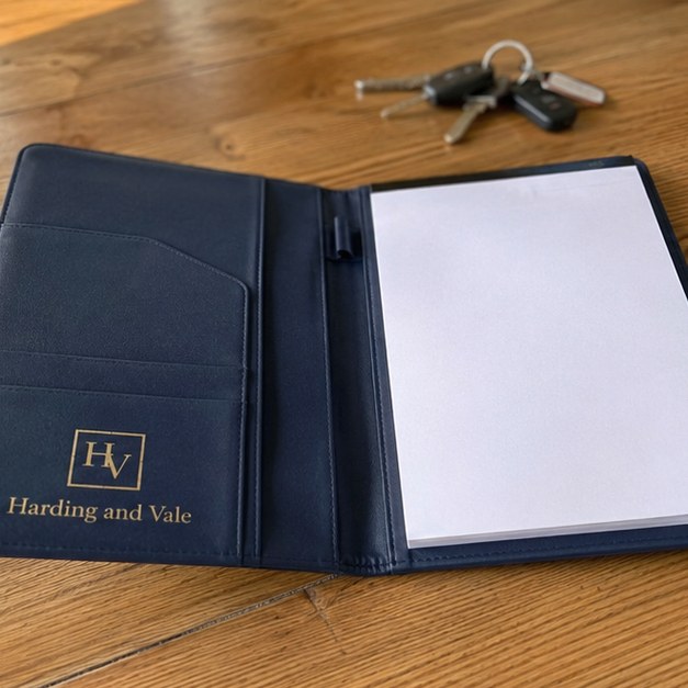 Personalized padfolios — customer photo